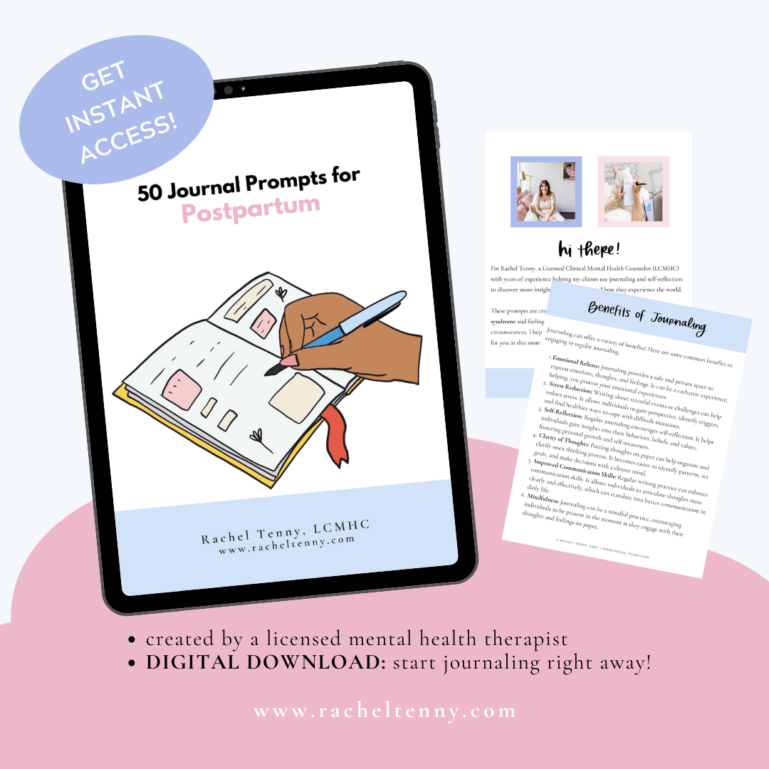 50 Journal Prompts for Postpartum | Digital Download – Rachel Tenny