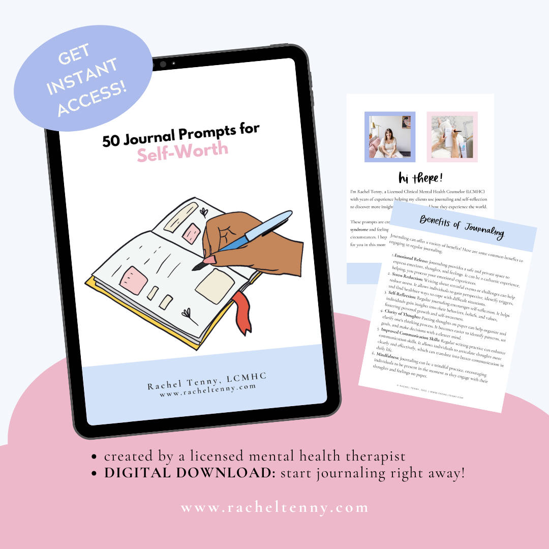 50 Journal Prompts for Self-Worth | Digital Download – Rachel Tenny