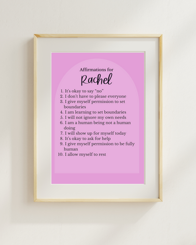 Custom Affirmation Print | Choose from 20 colors