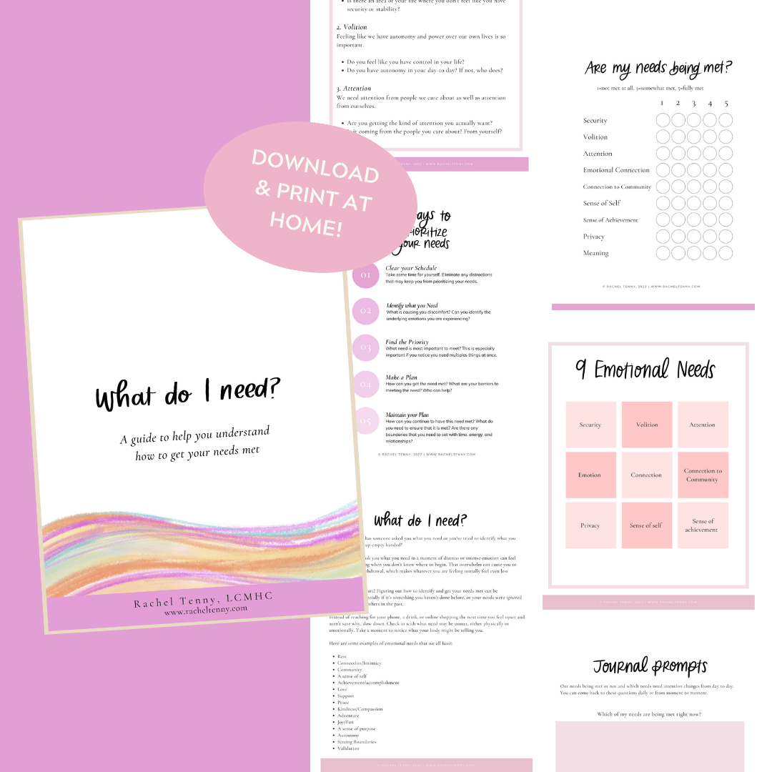 Digital Download- “What Do I Need?” Worksheets