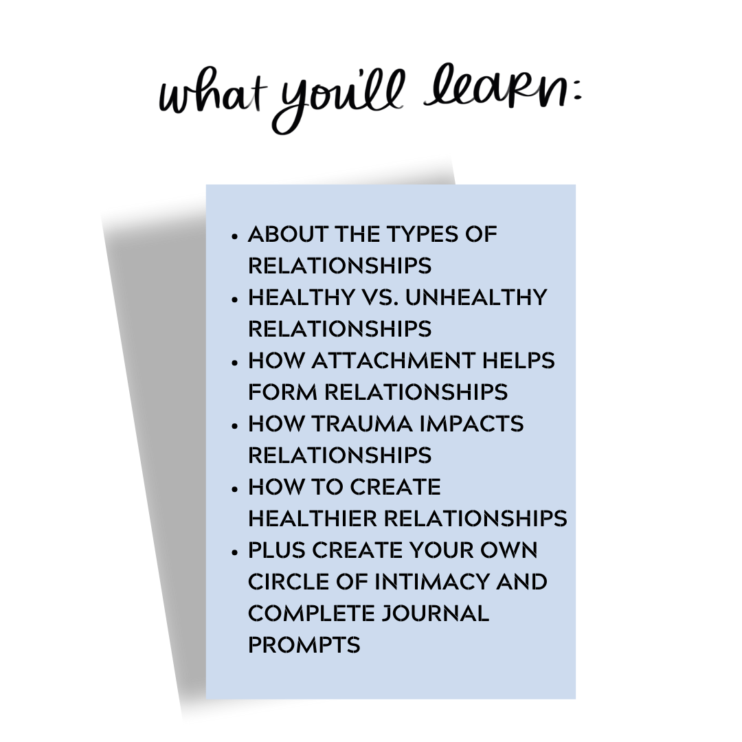 An Introduction to Relationships Workbook | Digital Download