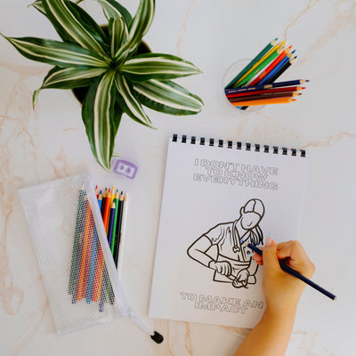 Health Care Providers Affirmation Coloring Book | Colored pencil & pouch set