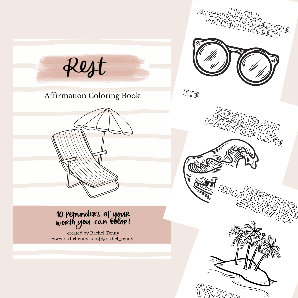 Rest Affirmation Coloring Book | Digital Download