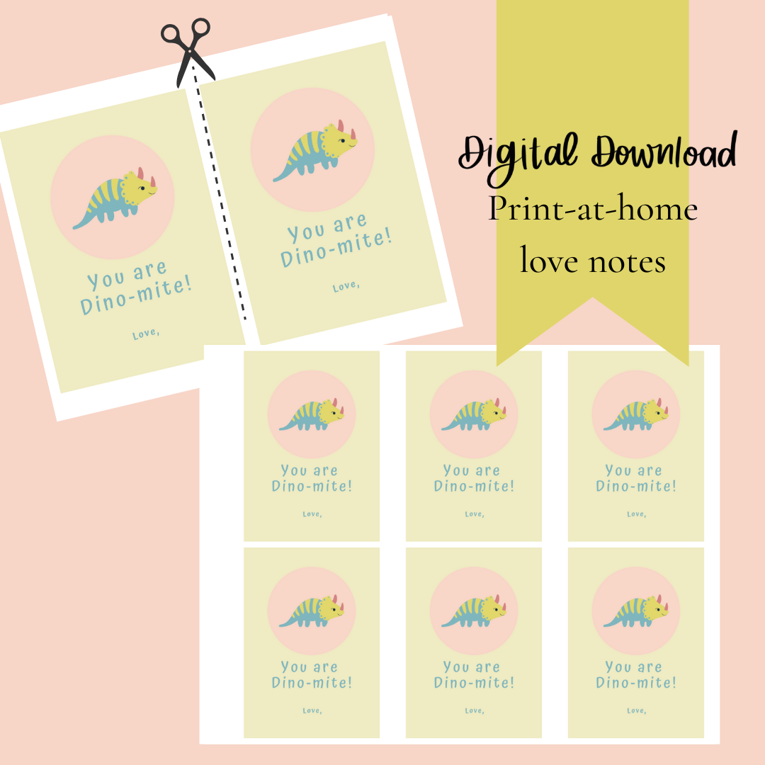 Digital Download- You Are Dino-Mite | Dinosaur Valentine’s | Love Notes
