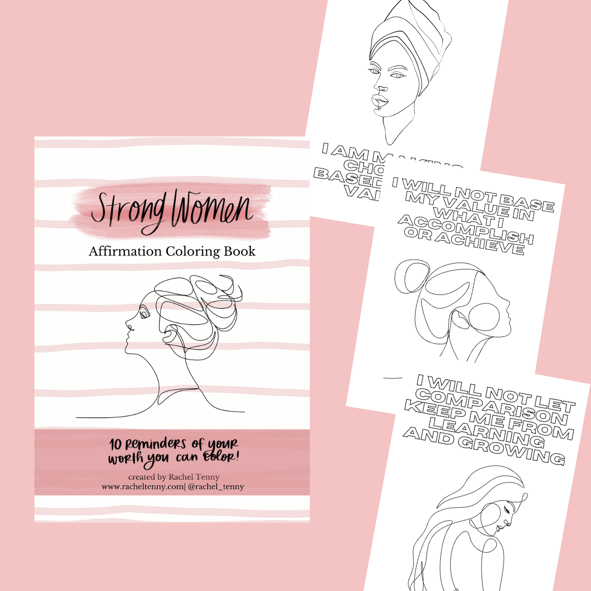Strong Women Affirmation Coloring Book | Digital Download