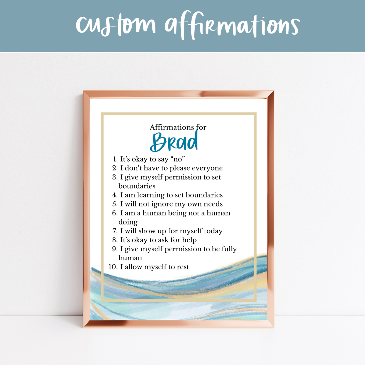 Custom Affirmation Print | Adults