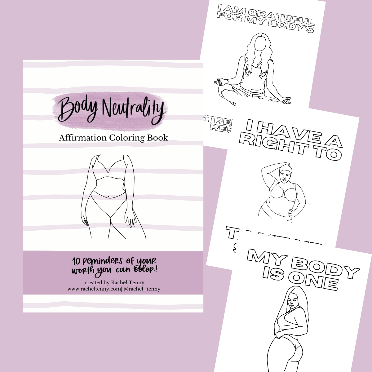Body Neutrality Affirmation Coloring Book | Digital Download