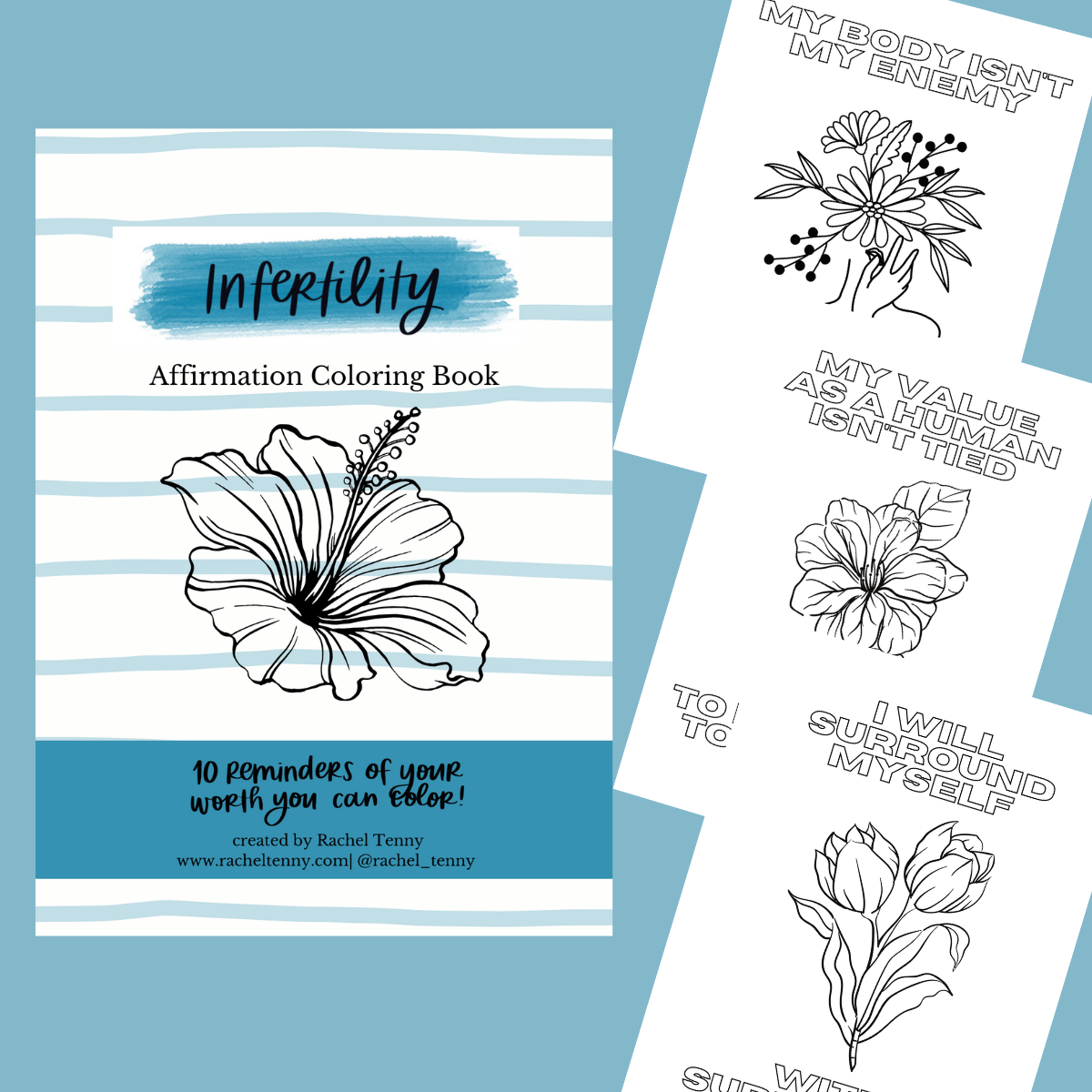 Infertility Affirmation Coloring Book | Digital Download