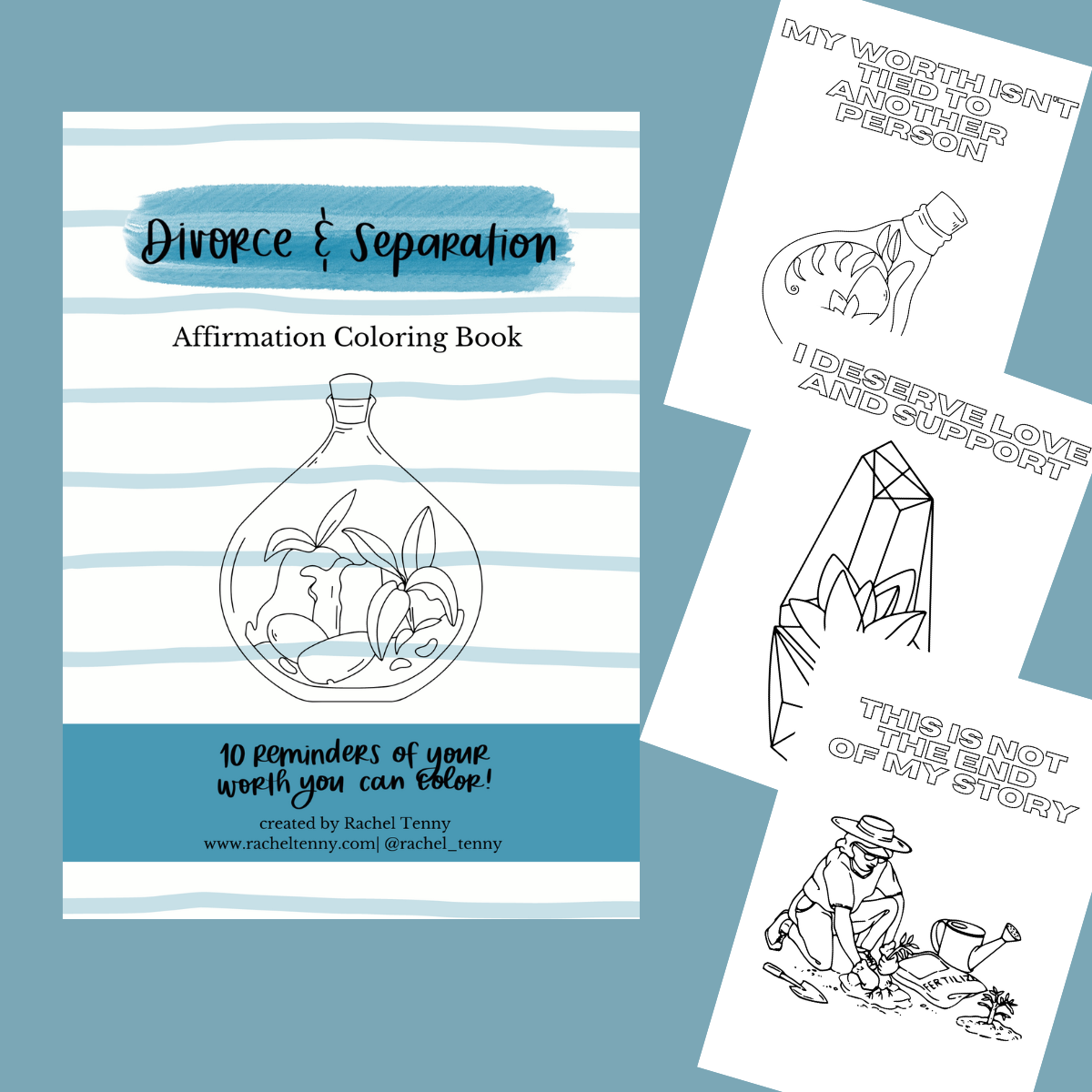 Divorce & Separation Affirmation Coloring Book | Digital Download