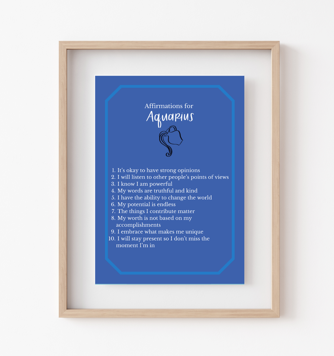 Affirmations for Aquarius Mini Print
